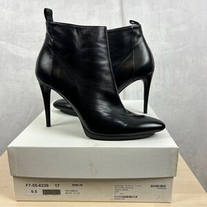 BALENCIAGA Leather Ankle Booties Heeled Platform Size 9.5 Pointed Toe Stiletto‎